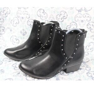 Esprit Teigan Womens Black Studded Ankle Boots E1TEI01 Size 7M Rear Zip Booties